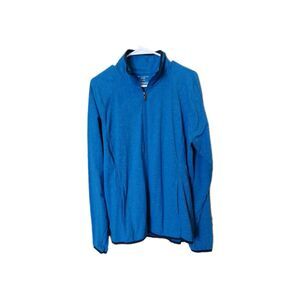 Tek Gear Womens XXL Secure Blue Ultrasoft Fleece Full-Zip Jacket with Black Trim